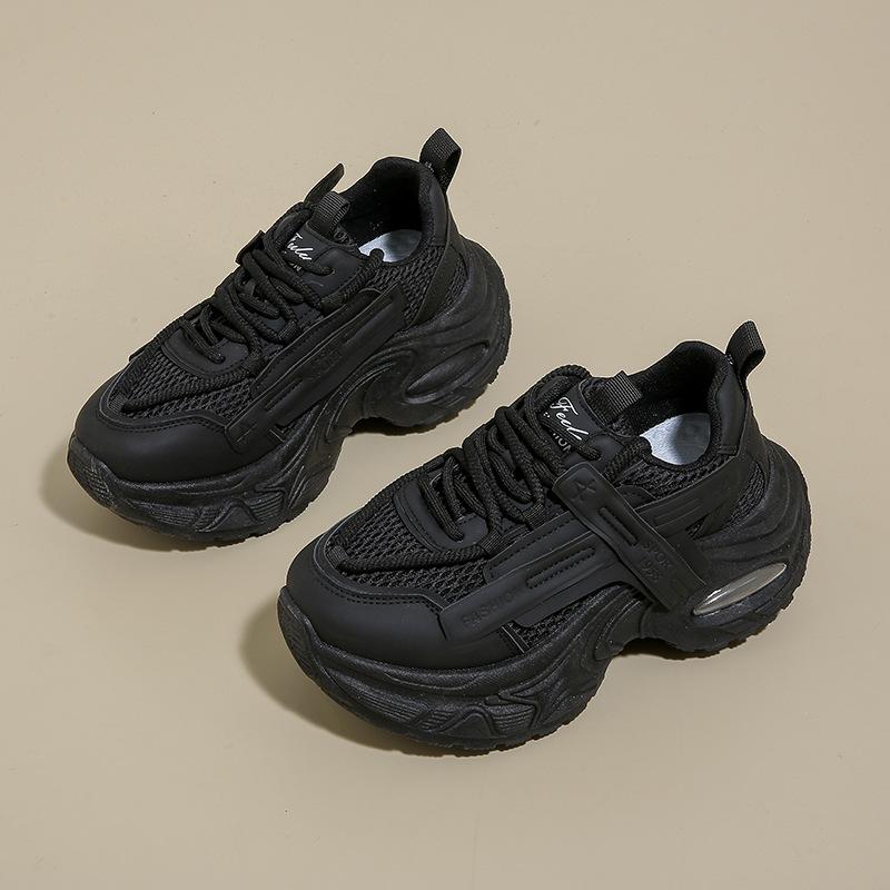

New dad shoes women s autumn student sports running casual shoes platform heightening shoes 35 чёрный