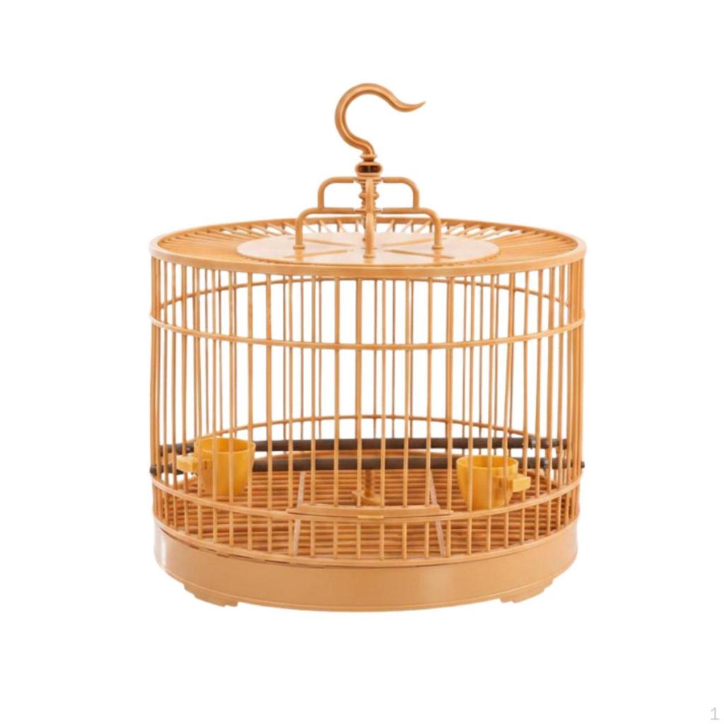 Round Bird Cage Removable Bottom Tray Easy To Clean Birdcage for Indoor, Home