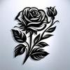 Black White Iron Rose Wall Art Metal Flower Decor for Home Office Garden Cafe