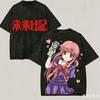 Mirai Nikki Washed Tshirt Anime Lover Harajuku New Model Oversized Vintage Loose Streetwear Classic Unisex High Quality Couples