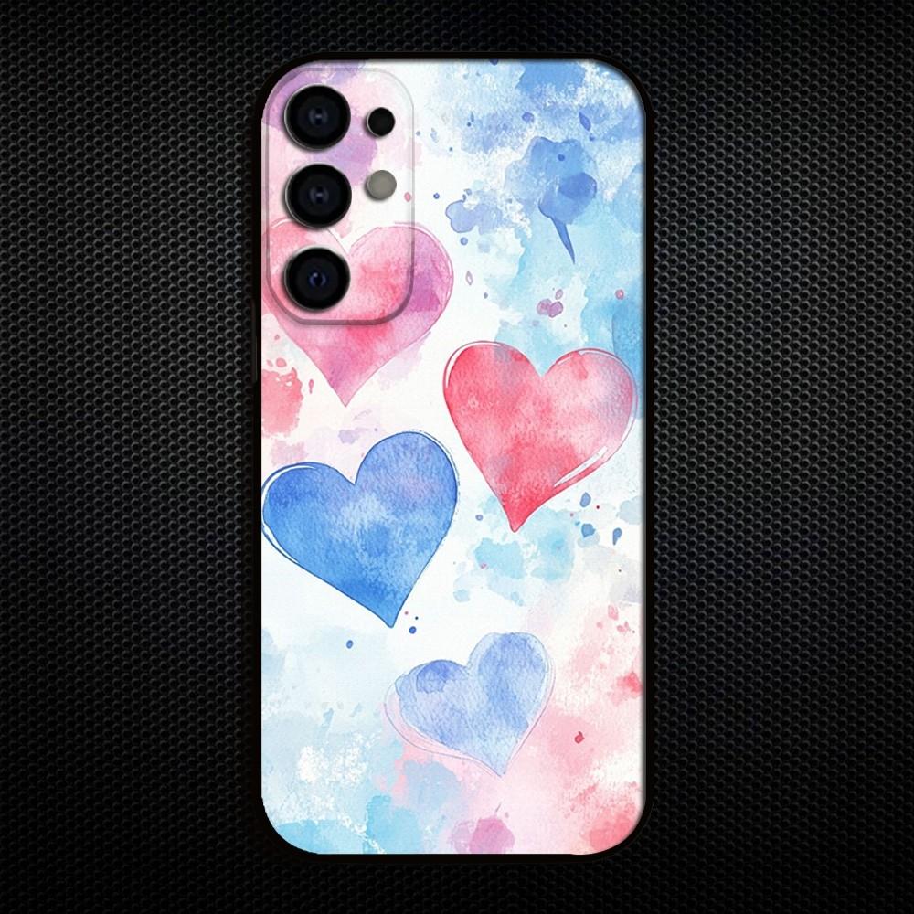 Süßes Herz Ästhetisches Muster Handyhülle Für Samsung S25/S24/S23/S22/S21/S20/Plus,Fe,Lite/Andere Schwarze Hülle