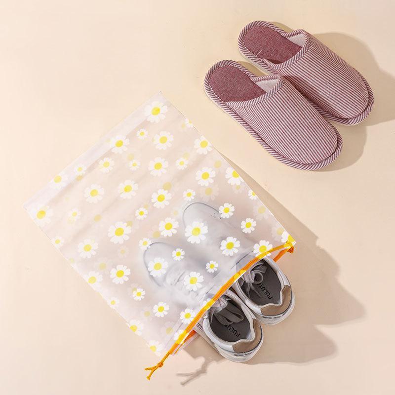 10Pcs Waterproof Drawstring Shoe Storage Bags With Cute Cartoon Prints Perfect For Travel Packing And Home Use