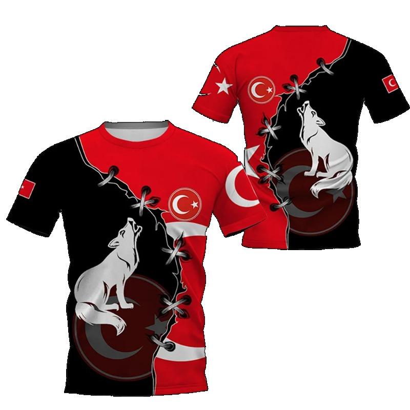 Turkey Flag Sports Quick-dry Breathable Men Women T-Shirt Outdoor Street Football Jersey Team Match Summer Short Sleeve