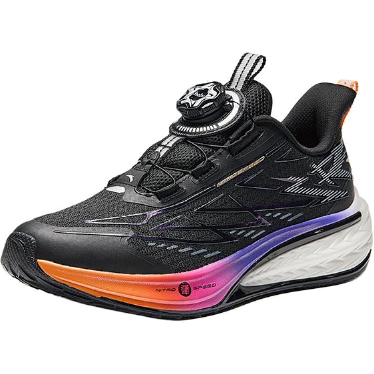 Anta Kids Hailang GS3 Fabric Mesh Resilient Technology Slip-On Rotating Buckle Lightweight Shock Absorbing Low-Top Running Shoes 312445508-6