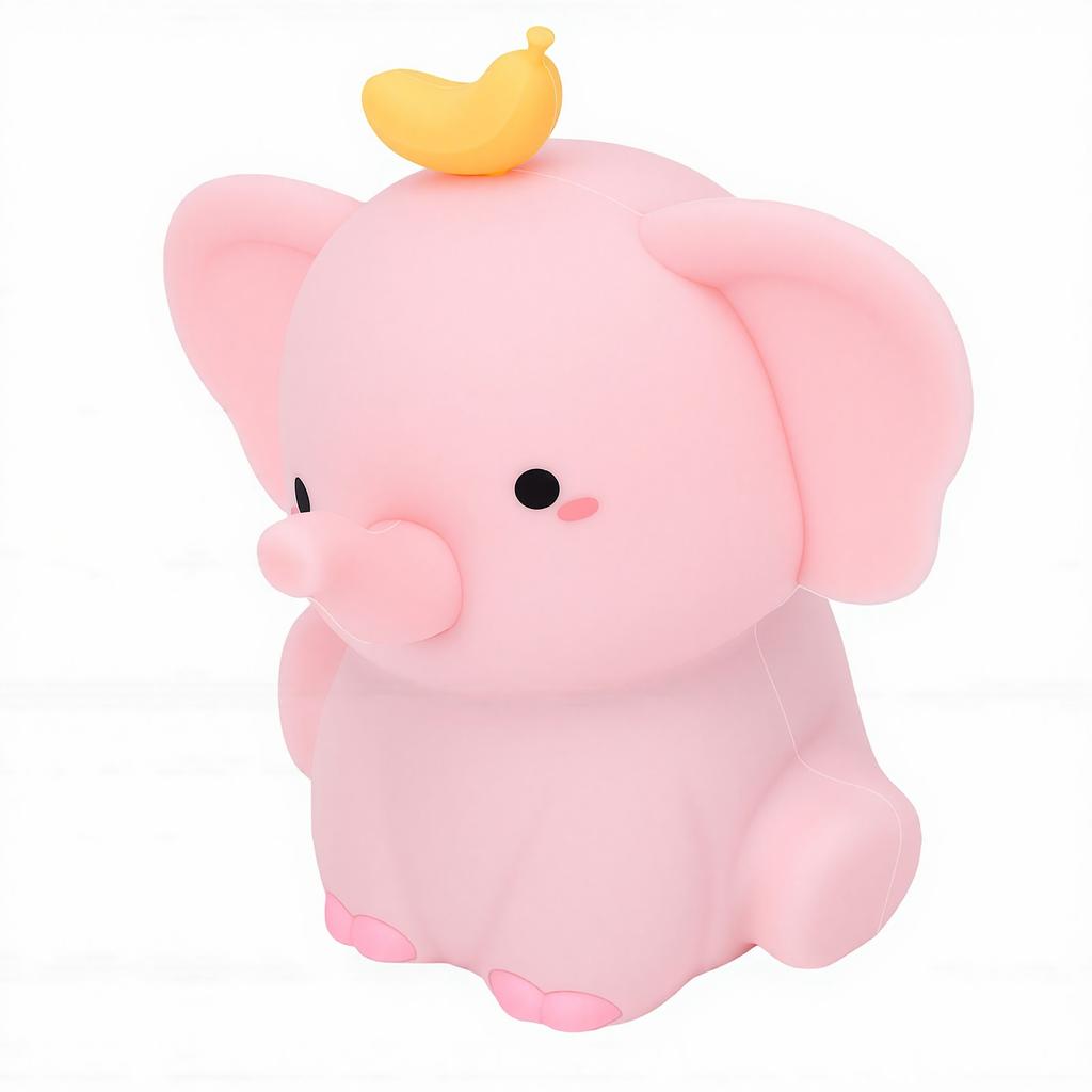 Silicone Light USB Rechargeable Tap Control Adorable Elephant Silicone Night Light for Bedside