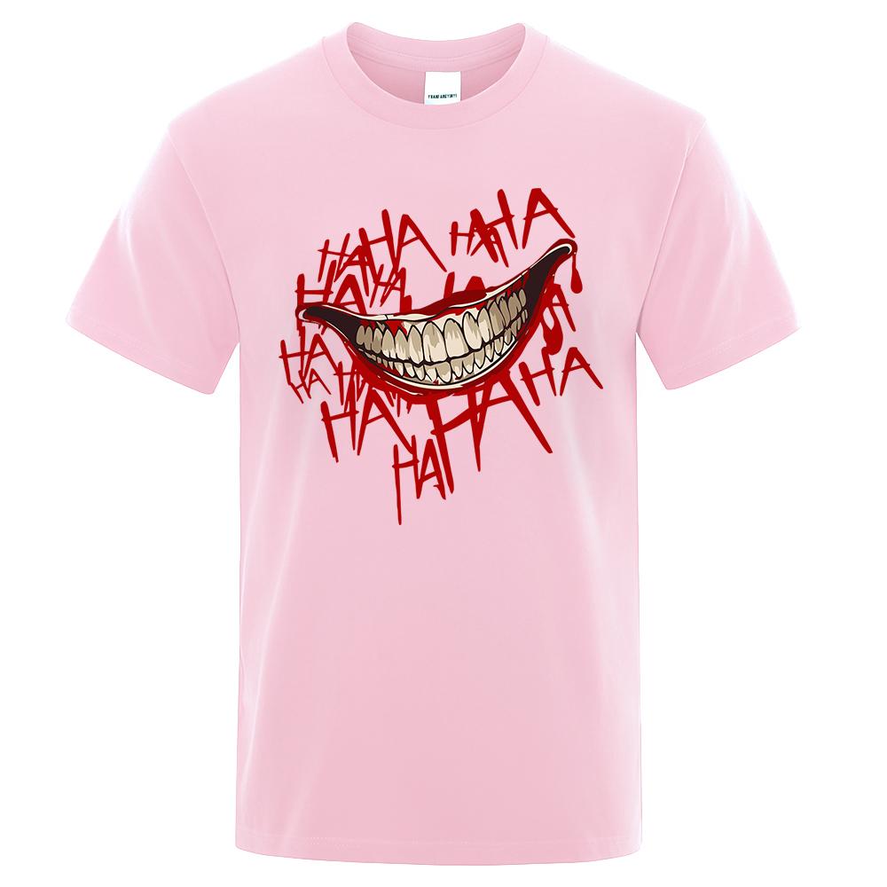 Evil Clown Smile Printing Tops Men Women Casual Tee Clothes T-Shirts Crewneck Summer T-Shirt Sweat Cotton Loose T Shirt Couple