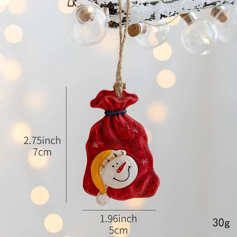 Neuer Weihnachtsanhänger aus Harz Weihnachtsbaumschmuck Weihnachtsstrümpfe Geschenk Haus DIY Kinderspielzeug Geschenke Weihnachtsschmuck Navidad 2024