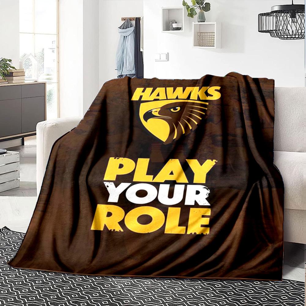 Coperta in Flanella con Stampa Hawthorn Hawks di Alta Qualità, Calda e Confortevole, Coperta per Tutte le Stagioni, Perfetta per Regali, Decorazione per la Casa