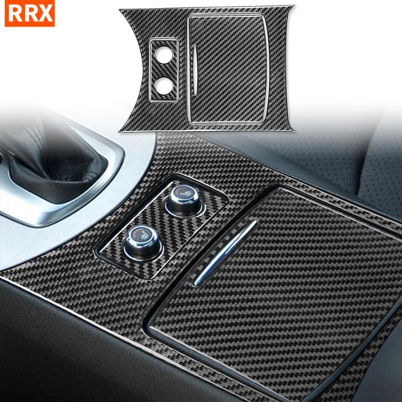 For Infiniti G35 G37 2007-2013 Real Carbon Fiber Sticker Central Control Storage Box Water Cup Holder Car Accessories decorative
