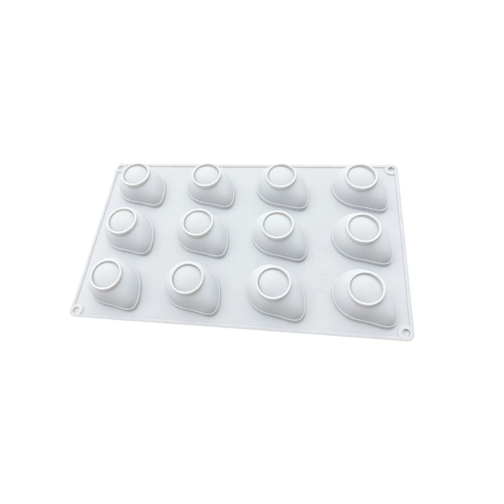 12 Cavity Mango Shape Silicone Mousse Mold for French Pudding Fruit Cake Easy Release Food Grade Material
