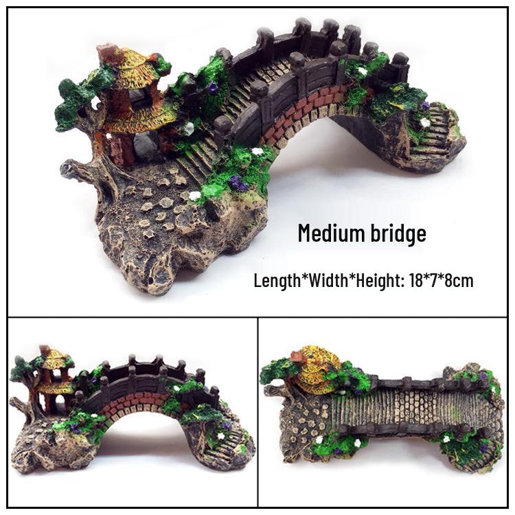 

Fish Tank Artificial Rock and Bridge Decoration Set for Aquarium Landscaping