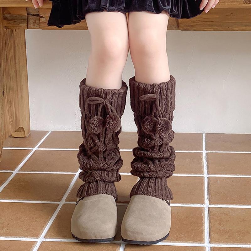 Girls Socks Spring Fall Korean Flipped Calf Sleeve Children Warm Autumn Winter Piled Socks Twisted Sock Sleeve