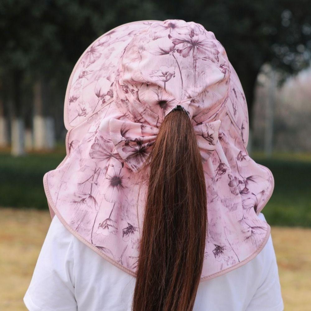 Face Neck  Omnibearing Picking Tea Hat Breathable Mesh Sunscreen Hat Creative Women Sun Hat  Riding