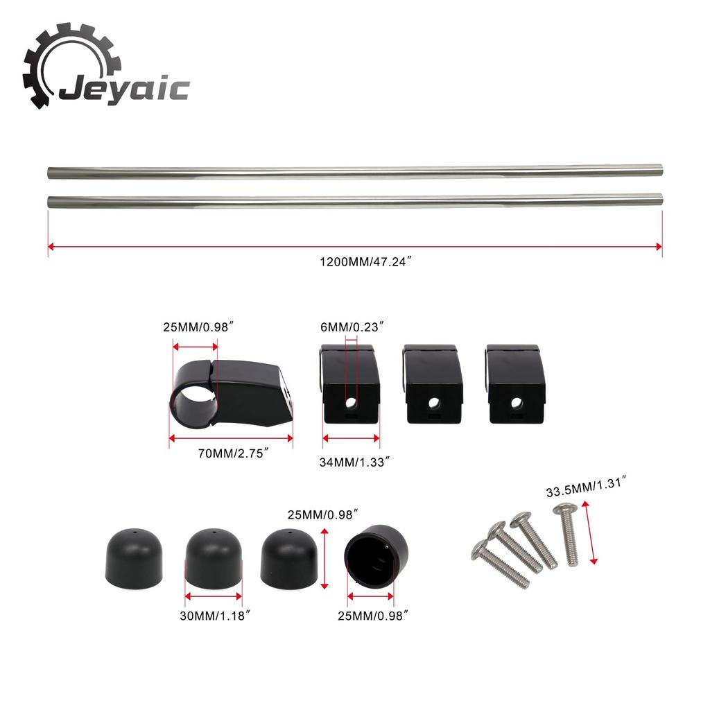 Jeyaic Car Storage Carrier Side Cross Ride and Right for Every Wagon Atrai Wagon Vamos Hobio Bars, Bars, (Left Set) (DA17-64 Series), (S300 Series),