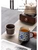 Ru Ware Blue & White Ceramic Office Tea Cup with Lid & Separator