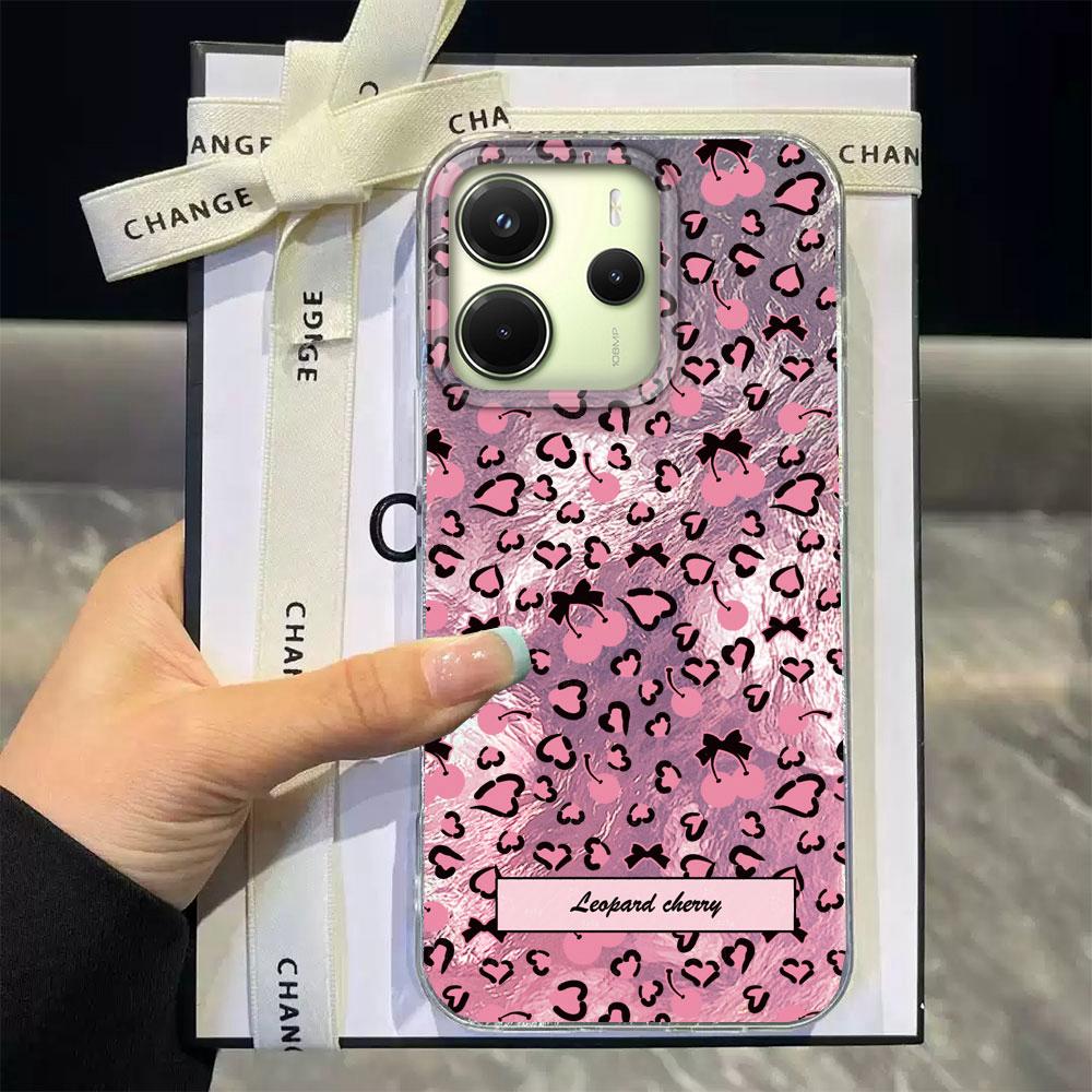 Korean Amber Gold Leopard Print Phone Case for Xiaomi Redmi Note 15 14 13 12 11 10 10S 8 9 Pro 15C 9C 13C 14C A3 11S 9C Cover