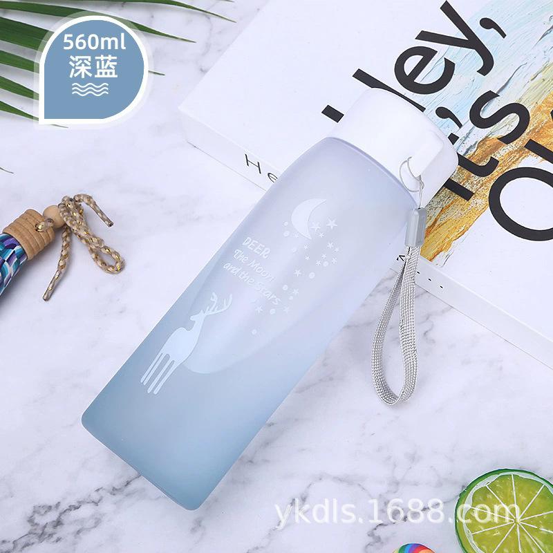 Water Bottle Supply Elk Cup Frosted Plastic Cup Portable Sports Water Cup Summer Student Cup Trend Outdoor Space Cup
