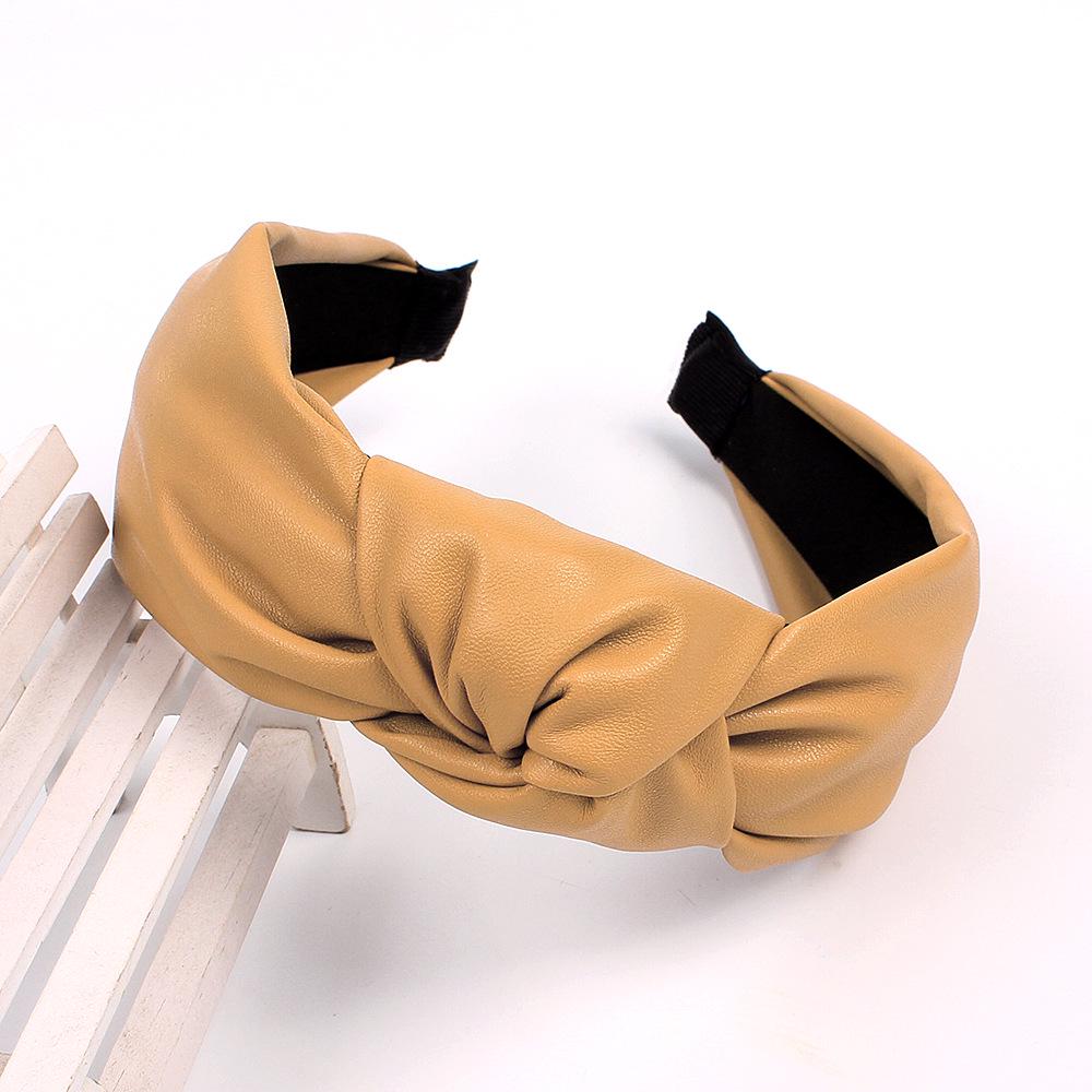Fashion Women Leather Hairbands Bow Hairband Solid Color Cross Knot Women Hair Head Hoop Hair Bands for Girls Hair Accessories
