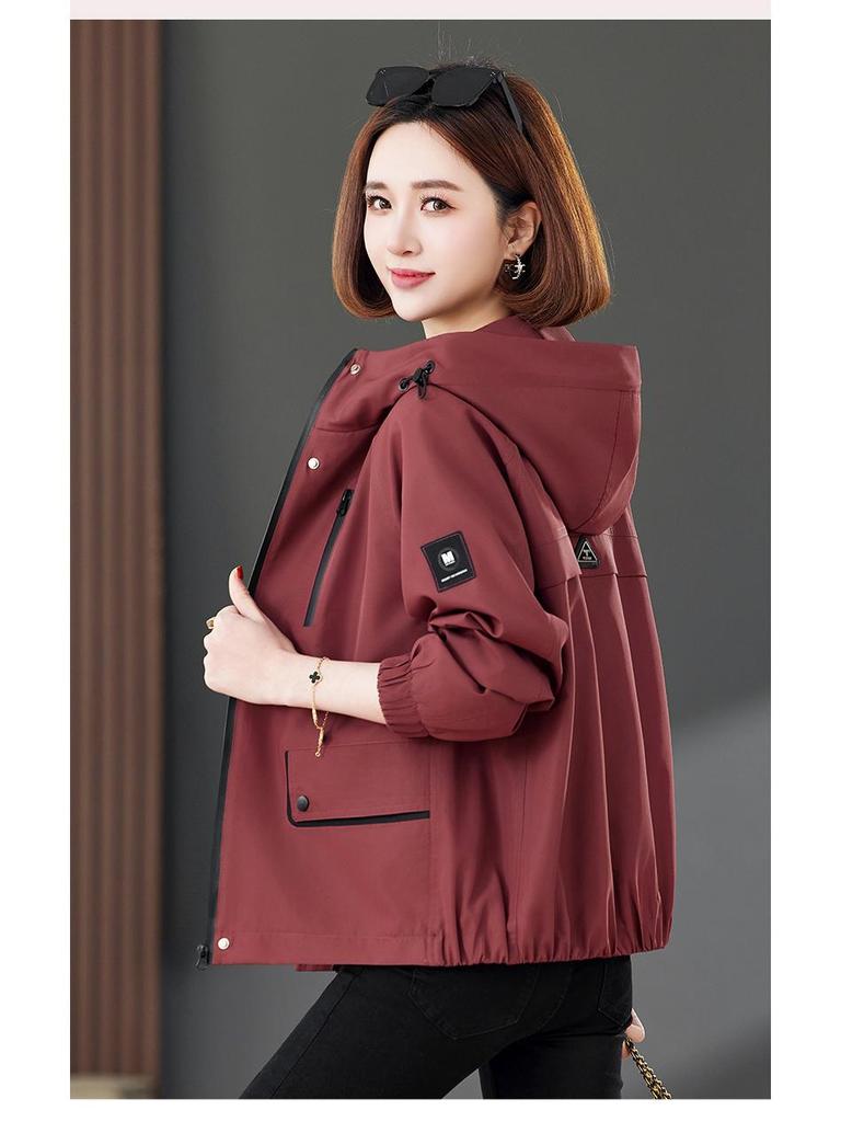 2025 Fashionable Spring & Autumn Windbreaker for Petite Women - GE2503