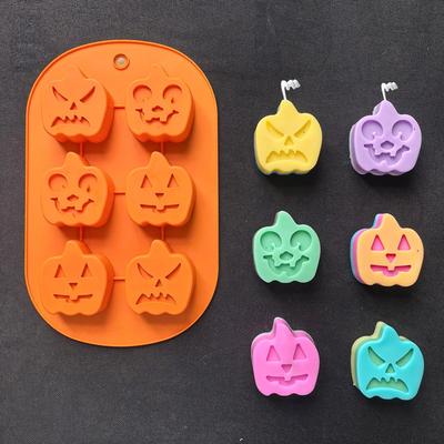 Pumpkin Chocolate Mold Fall Thanksgiving Pumpkin Silicone Mold With 6 Grids Non Stick Dessert Baking Tray Pastry Baking Pan For