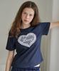 LOSSYROW Lossy Lace Heart Tee Navy