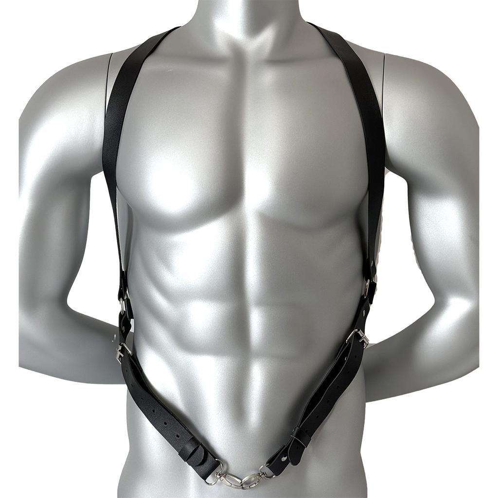 Herren Sexy Unterwäsche Harness PU Leder Nieten Dekor Harness BDSM Gay Oberkörper Verstellbares Bondage Harness Sex Fetisch Kleidung