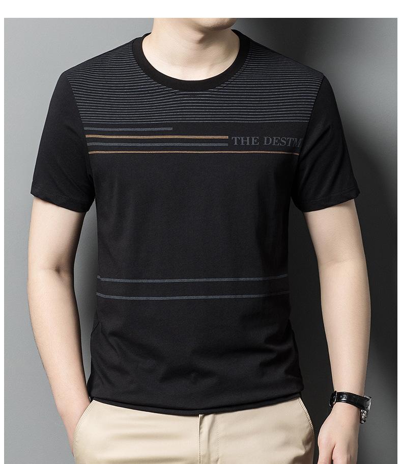 

Мужская футболка с коротким рукавом однотонная высококачественная для мужчин среднего и молодого возраста с круглым вырезом с принтом повседневная рубашка поло 3XL чёрный