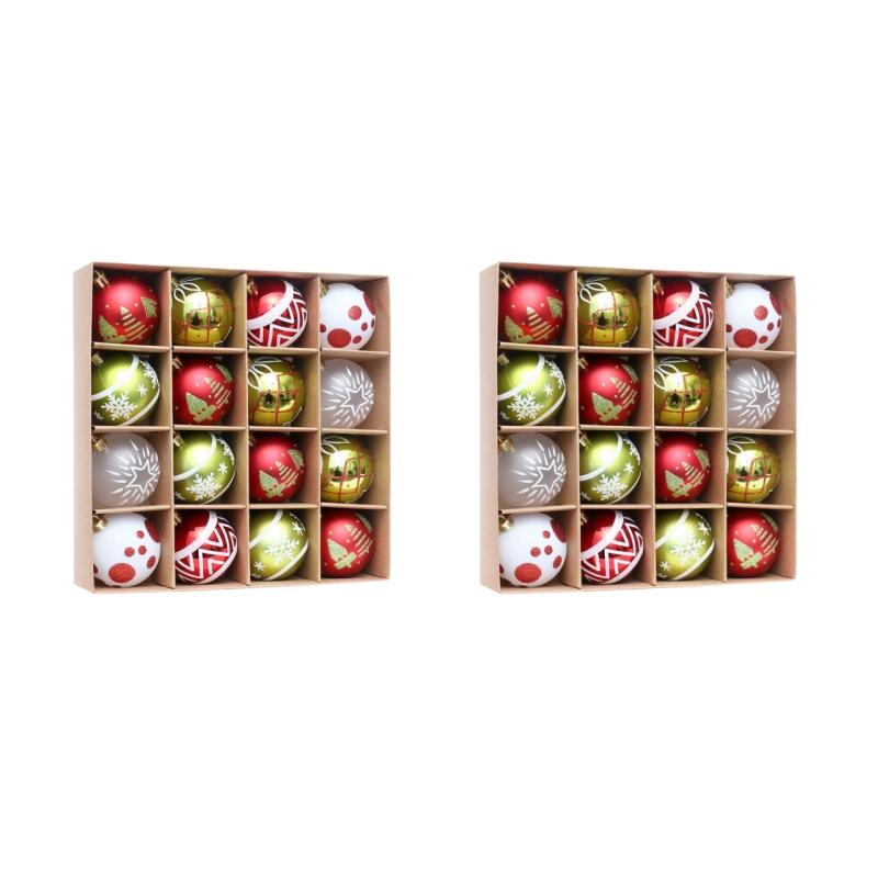 Xmas Tree Decorations 6cm Christmas Ornament Balls Gift Box Perfect for Holiday Home Party Decor and Festive Hanging Ornaments