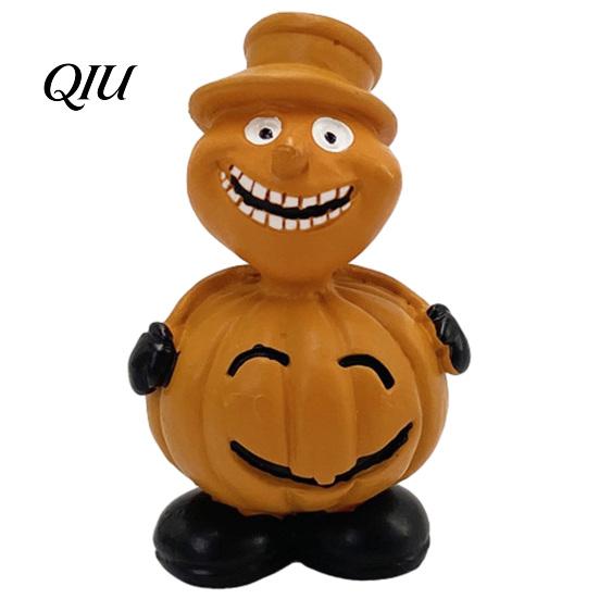 Halloween Pumpkin Decorations Figure Ornaments, Hand-Painted Resin with Unique Eco-friendly Decor Expressions, Figurine for Desktop Windowsill Garden
