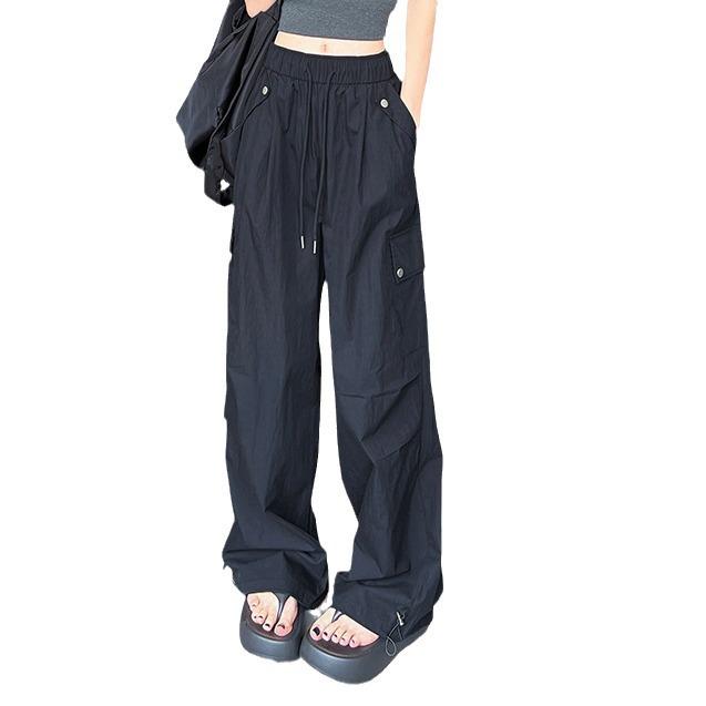Women's Quick-Dry Multi-Pocket Hiking Joggers, Windproof Wide-Leg Sports Pants