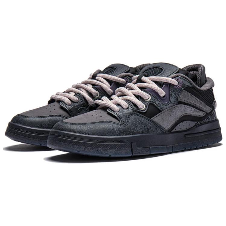 Pleasures X Li Ning Comfortable Versatile Durable Lightweight Low-Top Sneakers Women Sneakers Black AECT066-1