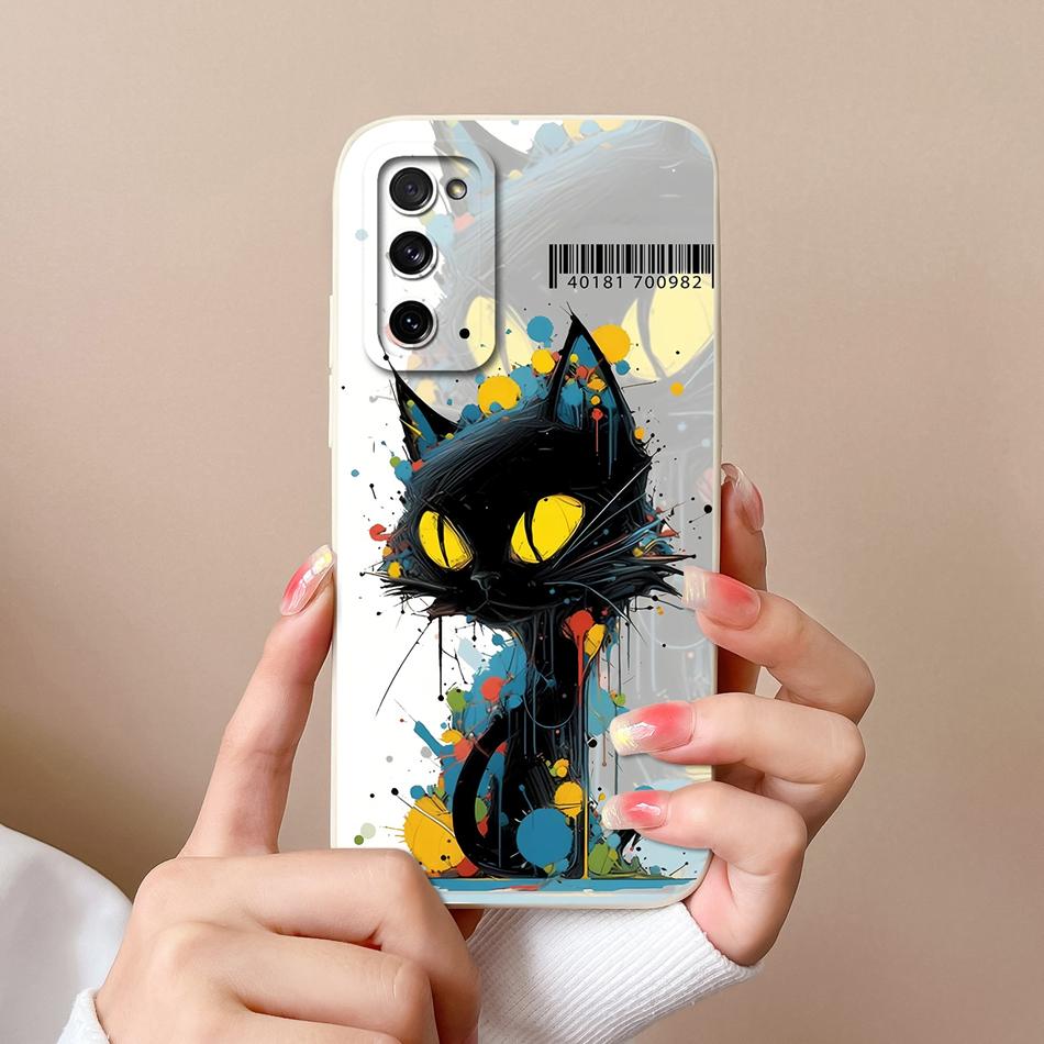 Custodia Per Samsung S20 FE Plus Ultra Gatto Panda Copertura Posteriore Per Samsung Galaxy S 20 Protezione Fotocamera Custodie in Silicone Liquido per Telefono