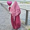 Plain Three Layer Chiffon Hijab Prayer Khimar Solid Color Arabian Turkiye Shawl Headscarf 136X120Cm