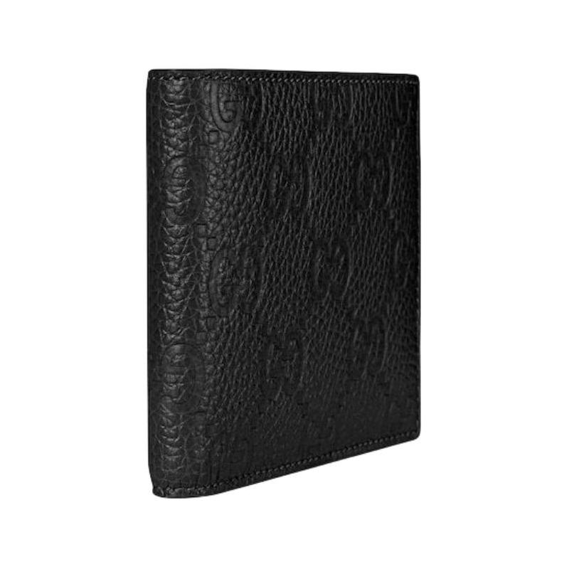 Gucci Printed embossed leather coin purse men's black