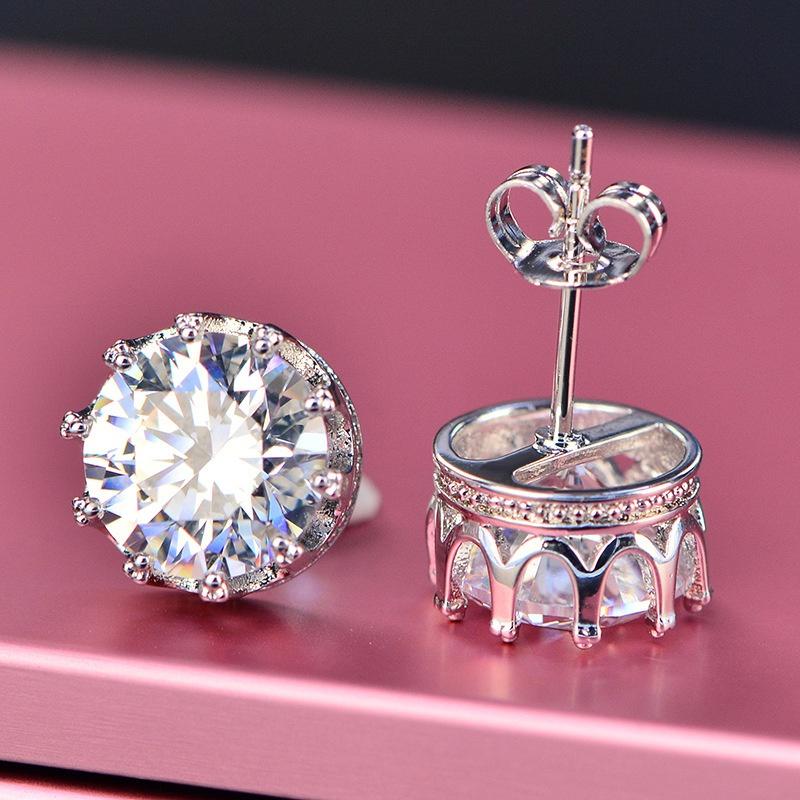 

Модные женские серьги-короны, изысканные серьги-гвоздики с короной из кубического циркония HMM