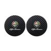 2Pcs Car Logo Water Cup Trough Mat Non-slip Pad Accessories For Alfa Romeo Giulietta Mito 159 Giulia Stelvio 156 147 BreraOY5 