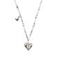 High School Disco Heart Cubic Mix Chain Necklace