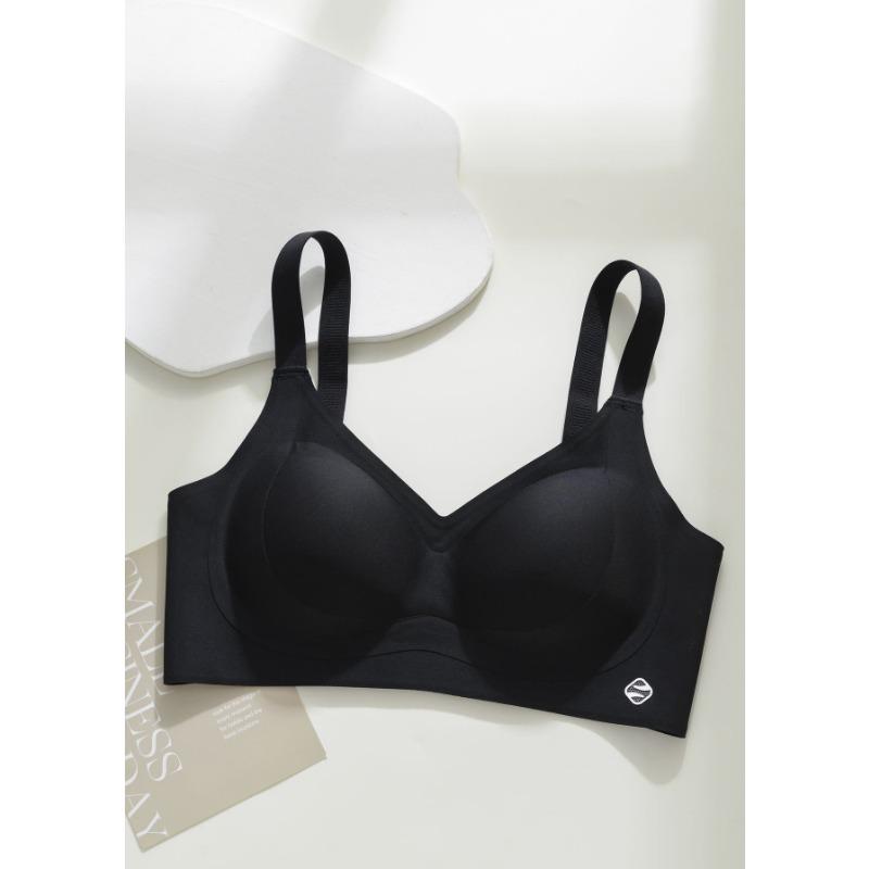 Women Wireless Seamless Soft Support Push Up Gathering Shaping Daily Bra