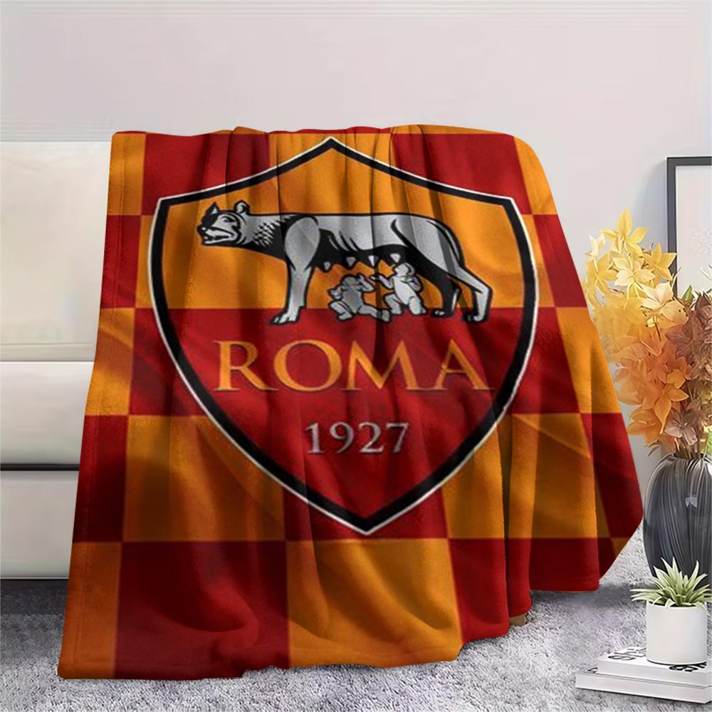 1pc A.S Roma Print Flannel Blanket, High Quality Comfortable for All Seasons, Home Decor, Warmth and Comfort, Perfect for Christmas Gifts01