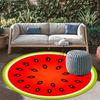 Süßer runder Wassermelonen-Teppich Flanell bedruckte Fußmatte Kinderzimmer Dekor Sommer-Thema Spielzimmerteppich Schlafzimmer Kinderzimmer Möbel