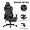 FOXSPORT Fauteuil De Bureau - Gamer - Réglable - Repose-pieds - Cuir - Noir-Charge 150KG