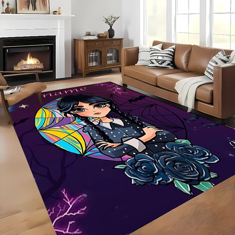 Custom personalization Wednesday Addams Area Rug - Perfect For Kitchen, Bathroom,Laundry Room Decor Large Size Available,Gift All Seasons