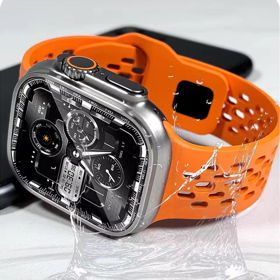 Silicone Sports Strap for Apple Watch Ultra Band 49mm 46mm 45mm 44mm 42mm 41mm 40mm Bracelet iWatch Series 11 10 9 8 7 6 SE3 Belt