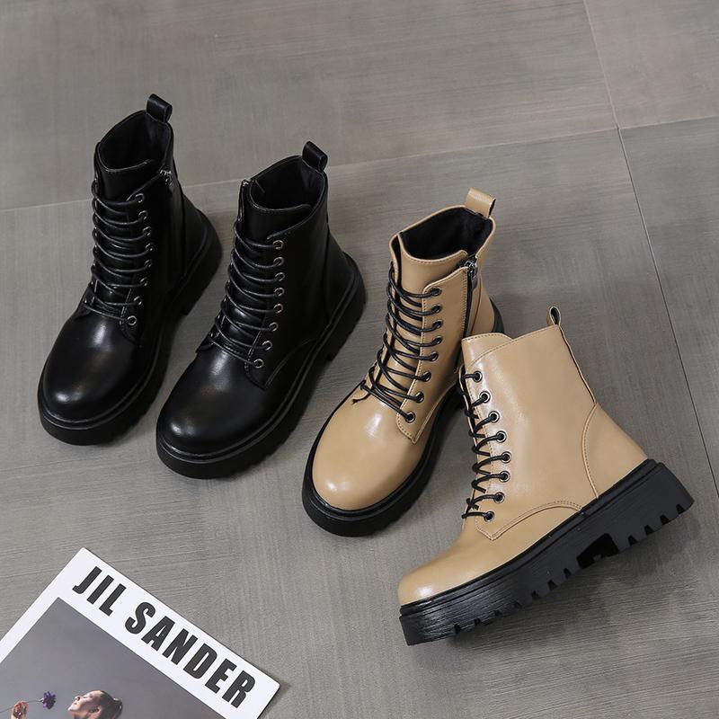 New Fashion Solid Color Round Toe Comfortable and Versatile Women's Boots for Winter Warmth and High Quality Zapatos