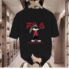 Parent child short sleeved summer loose fitting mens and womens family clothes with high looks for couples to wear