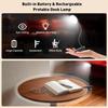 Cordless Rechargeable Clip On Desk Lamp Thick Flexible 360° Gooseneck | 450 Lumen Eye Protect Light,30 Custom Lighting Modes,5-30H Long Life Battery