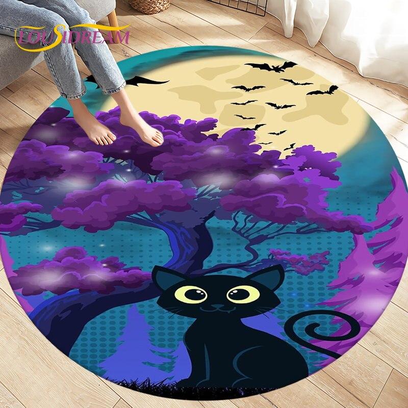 3D Cartoon Cute Cat Area Rug,Round Carpet Rug for Living Room BedRoom Sofa Chair,Kids Play Crawl Soft Non-slip Floor Mat Gift