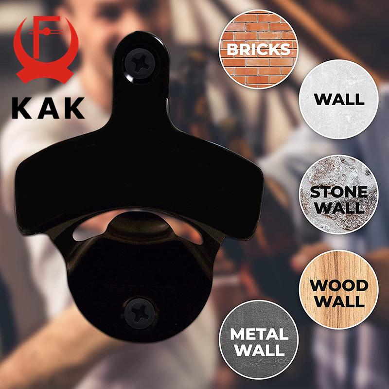 KAK Wall Mounted Bottle Opener Vintage Bronze Wine Beer Hanging Open Corkscrew Zinc Alloy Home Kitchen Hardware Gadget Tools