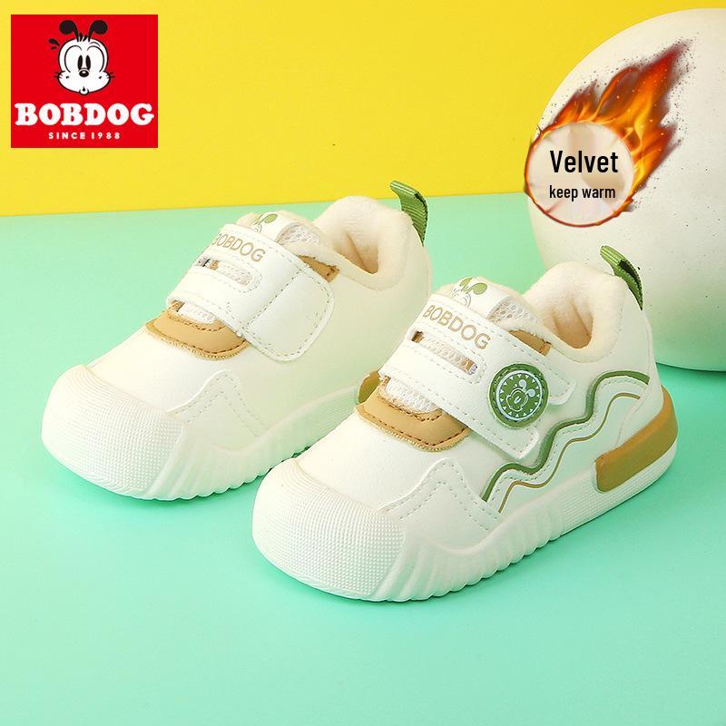 Babu Dou Baby & Toddler Winter Velvet Shoes for Walking - Warm Cotton Casual Sneakers, Ages 1-3.