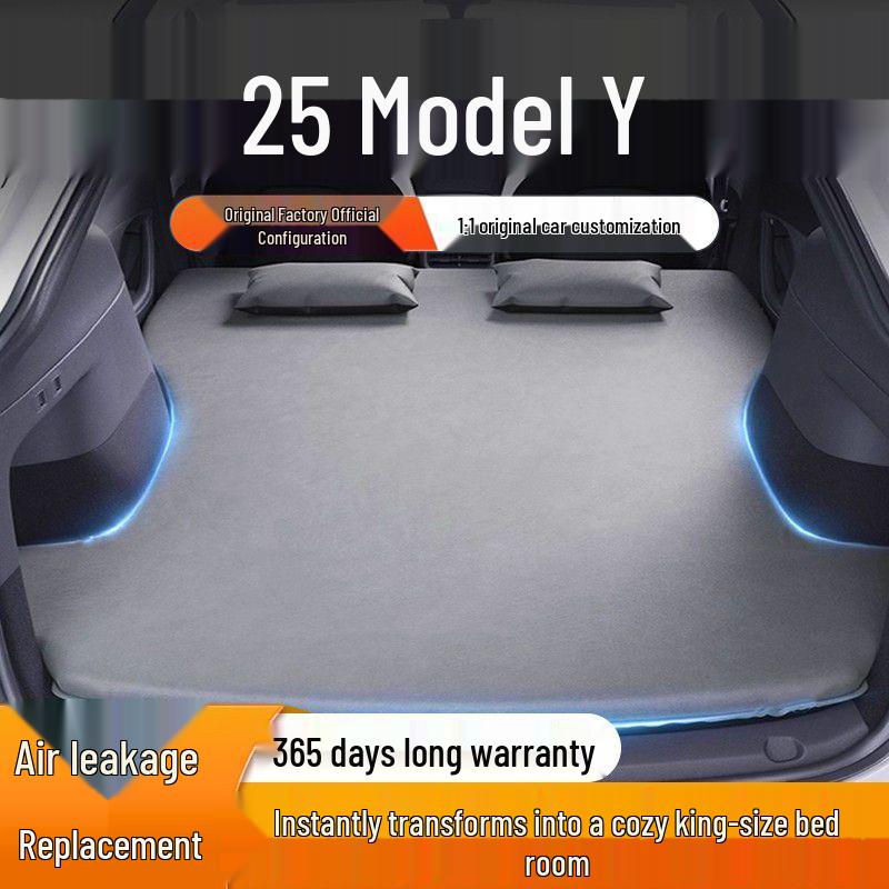 Nafukovací matrace pro modely Tesla (25+), Osvěžená edice, Podložka na spaní na zadní sedadlo, Skládací pro kempování a spaní